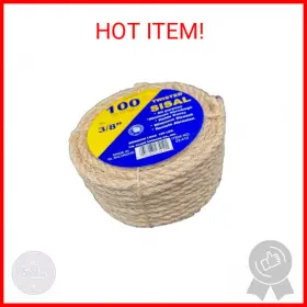 Hr-716080064336 T.w . Evans Cordage Co. 23-410 3/8-inch By 100-feet Twisted Sisal Rope Tan On P