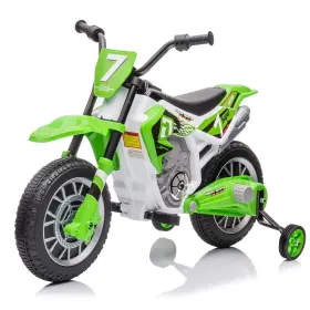 Jtw-mto-022-green Taico 12v Kids Ride On Motorcycle Dirt Bike Toy 4 Wheel Battery Powered Off-road Mo