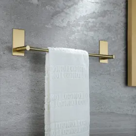 B0bdfh8wfk Taozun Golden Towel Bar Set 16 Inch Self-adhesive With 2 Hooks Stainless Steel