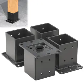 Hdz-t15236 Tayory Heavy Duty 4x4 Post Base 4 Pcs Thickness 0.118 Inch /3mm Inner Size 3.6 X3.6