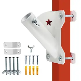 F8000 Tcdo Flag Pole Bracket For 1 Inch Dia Mount Heavy Duty Carbon Steel Black