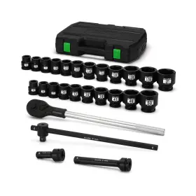 Tc038 Tecotek 3/4 Inch Drive Shallow 6-point Impact Socket Set 27-piece Jumbo Assortment Cr-m