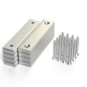 Thcmagorilla 789430942349 Neodymium Rectangular Pot Magnets 66 Lbs Pulling Force 60x13.5x5mm Pack Of 8