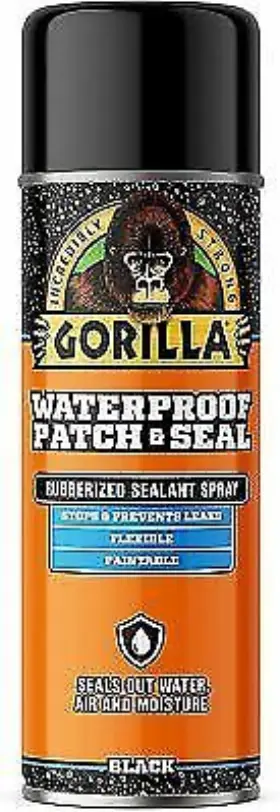 8799 The Gorilla Glue Company White Waterproof Patch And Sealant Spray Black Colored