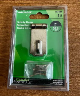 851400 The Hillman Group Safety Hasp Brass Finish 2 Inch 50.8 Mm Brand New Free Shipping