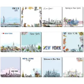Sta-thenshop-2149 Thenshop 24 Pcs New York Sticky Notes Souvenirs Nyc Watercolor Self-adhesive