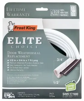 Es184w Thermwell 6 Pack Elite Choice Door Weatherseal White 1/2 X 3/4 17- Inch