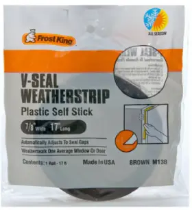 M13bh Thermwell V-seal Weatherstrip Tape Brown 7/8- Inch X 17-ft