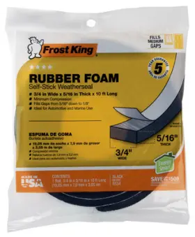 R534h Thermwell Rubber Foam Weatherseal Tape 3/4w X 5/16- Inch T 10-ft