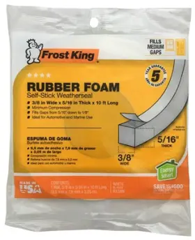 R538h Thermwell 24 Pack Rubber Foam Weatherseal Tape 3/8w X 5/16- Inch T 10-ft