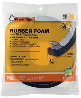 R734h Thermwell 24 Pack Rubber Foam Weatherseal Tape 3/4w X 7/16- Inch T 10-ft