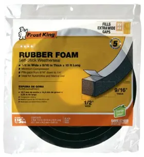 R930h Thermwell Rubber Foam Weatherseal Tape 1/2w X 9/16- Inch T 10-ft