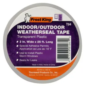 T94h Thermwell Clear Plastic Window Weatherseal Tape 2- Inch X 25-ft