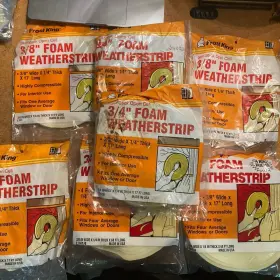 V444h Thermwell Frost King Vinyl Foam Weatherseal Tape 3/8w X 1/4- Inch T 17-ft. -v444 Lot Of 7