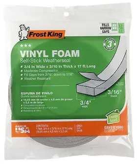 V449h Thermwell Vinyl Foam Weatherstrip Tape 3/4w X 3/16- Inch T 17-ft. -v449h