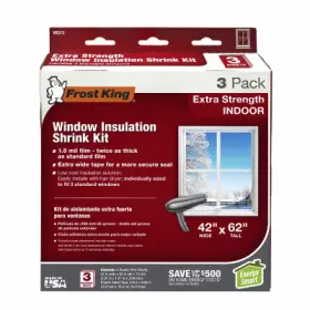 Thermwell V83/3 12 Pack Window Insulation Kit Indoors Heavy Duty 42 X 62- Inch 3-pk