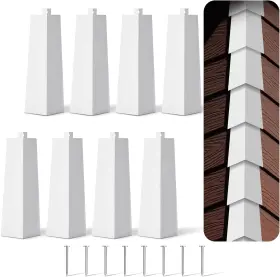 Gfa-therwen-1674 Therwen 8 Pcs Aluminum Siding Corners Inch Outside White Corner Caps Smooth Si