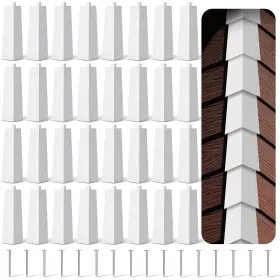 Gfa-therwen-2370 Therwen 32 Pcs Aluminum Siding Corners 8 Inch Outside White Corner Caps Smooth