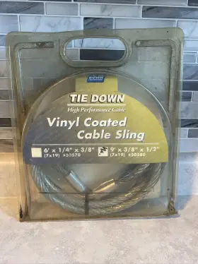 50580 Tie Down Engineering Inc Clear Vinyl Galvanized Steel 3/8 Inch D X 9 Ft. L Cable Sl