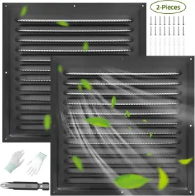 H12-8-8-us Tihcxny Black 2 Pack 12 Inch X Gable Vents Aluminum Walls Lofts Garages Etc