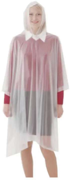 P68800 Tingley Emergency Poncho Clear One Size -p68800