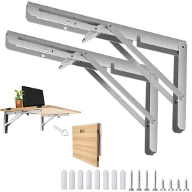 B81028xx Tkoofn 8-20inch Folding Shelf Brackets Heavy Duty Wall Mounted Bracket 2 Pack