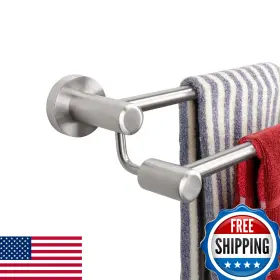B09938p2y4 Tocten 24 Inch Double Stainless Steel Bath Towel Bar Wall Mount Heavy Duty Bathroom