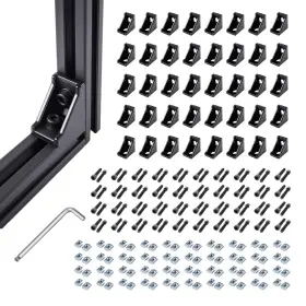 B0ff9zbtzj Tohira 40 Sets Black 2020 Series Aluminum Extrusion T-slot Corner Bracket Kit
