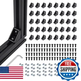 B0ffb1bk4z Tohira 40 Sets Black 2020 Series Aluminum Extrusion Corner Bracket Kit 20pcs Right Angl