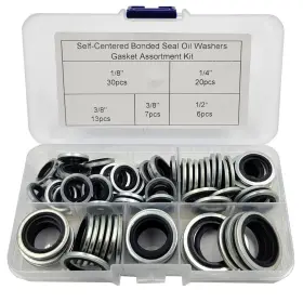 Toms World 717206153798 1/8ftft 1/4ftft 3/8ftft 1/2ftft Self-centered Bonded Seal Oil Washers Drain Silver