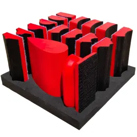 Tonmp 746608284465 16-piece Contoured Profile Hand Sanding Block Set With Hook And Loop Intercha