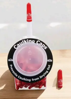 1529890 Tool Time 75 Pack Vinyl Reusable Caulking Caps Prevents Caulk From Drying Out