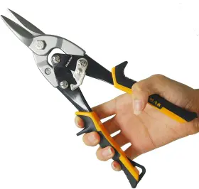 Tmk19173 Toolmak Aviation Snips 10-inch Straight Cut Chrome Vanadium Steel Comfortable Grip Su