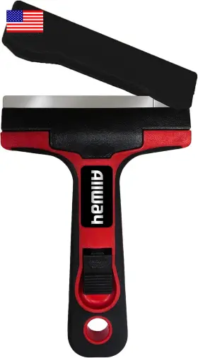Tools Inc. 744759278142 Gts-g Soft-grip Glass And Tile Scraper With Snap-on Blade Guard 4 Inch