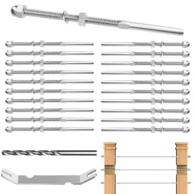 Taxicr-d20 Tootaci 20 Pack 6 Inch Long T316 Stainless Steel Cable Railing Silver