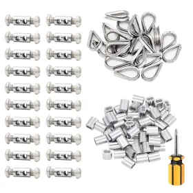 Taxihyweilan-w36 Tootaci 1/16 Wire Rope Fastener Inch Cable Clamp Double Hole 20pcs