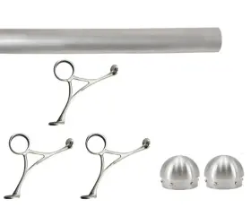 36598 Top Hardware Combination Bar Mount Foot Rail Bracket Kit 2 Inch Od Brush Stainless Steel Tubing