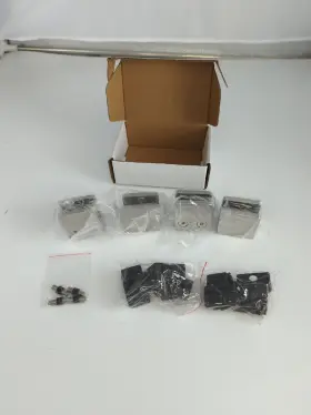 Gc056 Top Hardware Stainless Steel Heavy Duty Square Flat Back Glass Clamp 1/4-3/8 Inch 4 Pcs