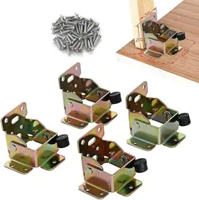 Topdirect 445002620611 4 Pcs Folding Bracket Iron Lock Extension Table Chair Bed Leg