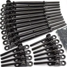 To10db3 Toukioo To10db3/16phl Black Cable Railing Hardware Kit For 3/16 System Wood Post