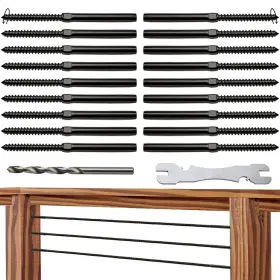 To10db3 Toukioo To10db3/16zys Black Cable Railing Hardware Kit For 3/16 Inch System Wood Pos
