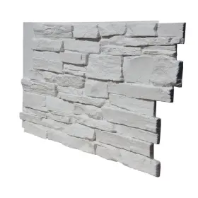 Hl-4843-cwe Tritan Bp Siding Panel 48 Inch Polyurethane Interlocking Ledge Stone Coconut White