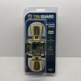 Ts730b Truguard 052088080252 Tru Guard Tulip Knob Passage Lockset Polished Brass