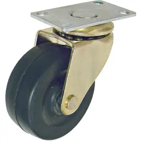 F24417tv Truguard 6 Pack - Wheel Caster Black Soft Rubber With Brass Finish Plate 2- Inch 2-pk. F2