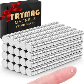 3x1-360p Trymag Tiny 3x1mm 360pcs Small Rare Earth Magnets For Whiteboard Mini Round