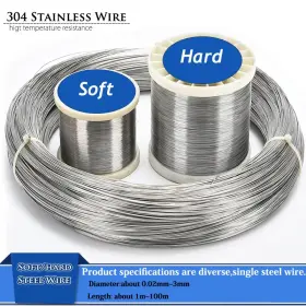 Turbo-roofinds 726084686991 New 1pcs 1-100 Meters 304 Stainless Steel Soft/hard Wire Diameter 0.02-3mm