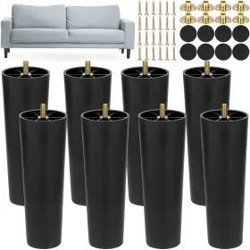 Tn0186-f Turstin 8 Pack Inch Plastic Furniture Legs With M8 T-nuts Screws Tapered So