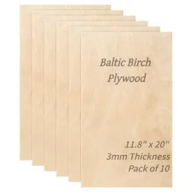 B0df2x1w4r Tx Liteart Baltic Birch Plywood 1/8 Inch X11.8 X20 3mm Laser Cutting Wood Craft - 10pk