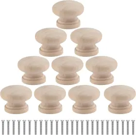 211203 Uenhoy 30 Pcs Round Wooden 1 1/8 Inch 28mm 30pcs Unfinished Wood Color