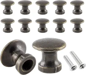 Uenhoy 779712429163 12 Pcs Mini Cabinet Knobs 1/2 Inch Dia Bronze Drawer